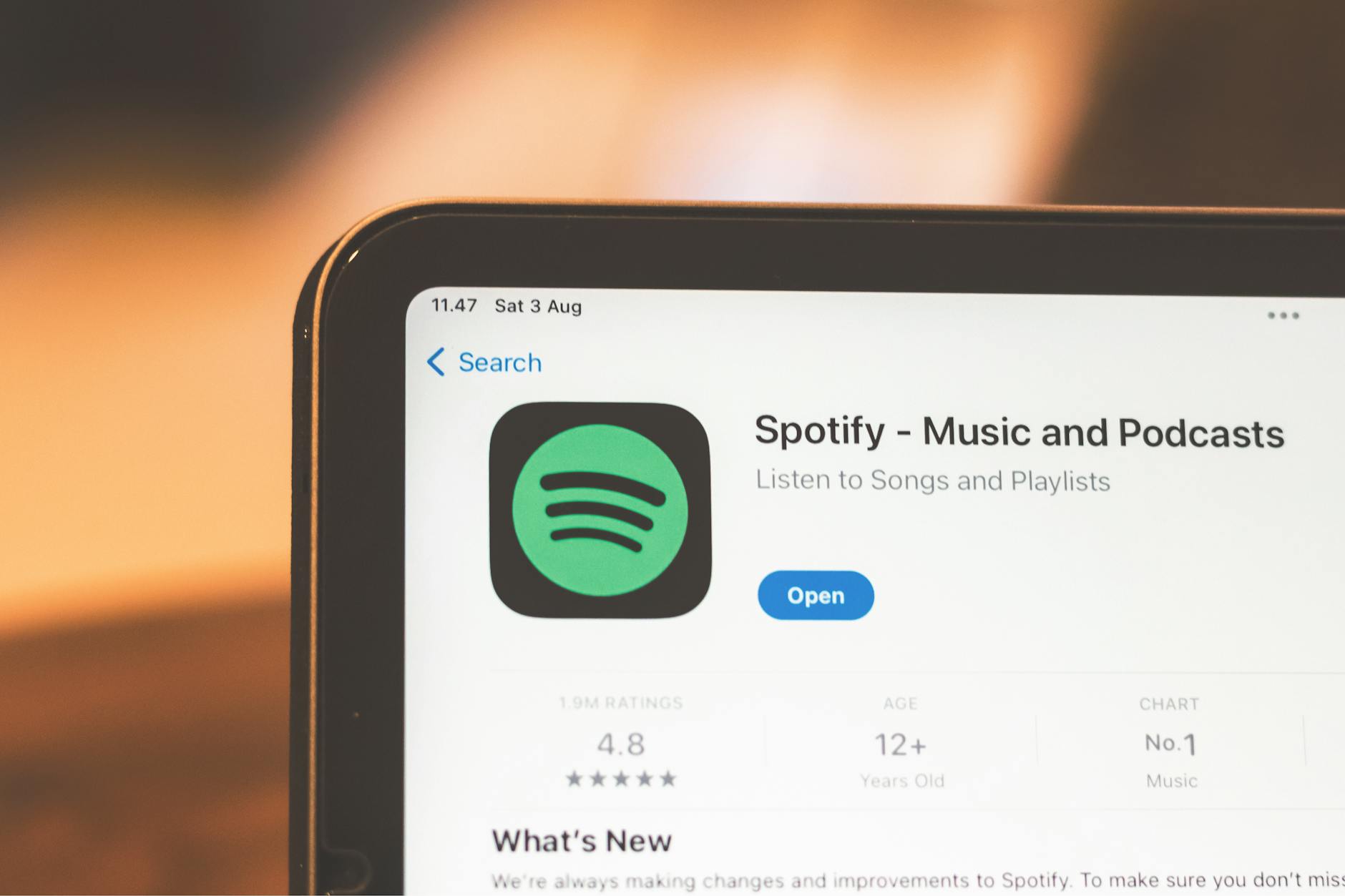 spotify music and podcasts on an ipad