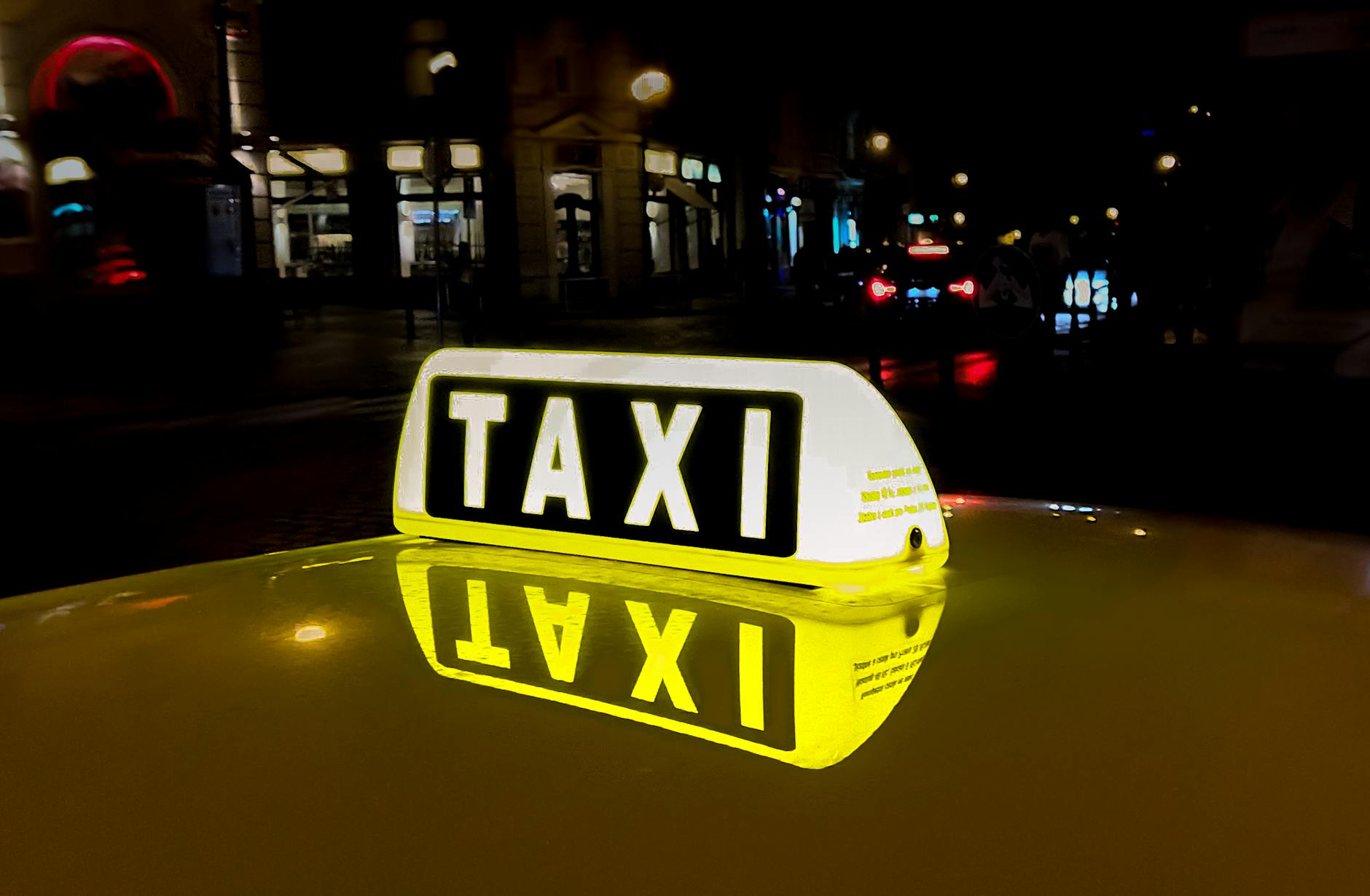 lighted taxi signage