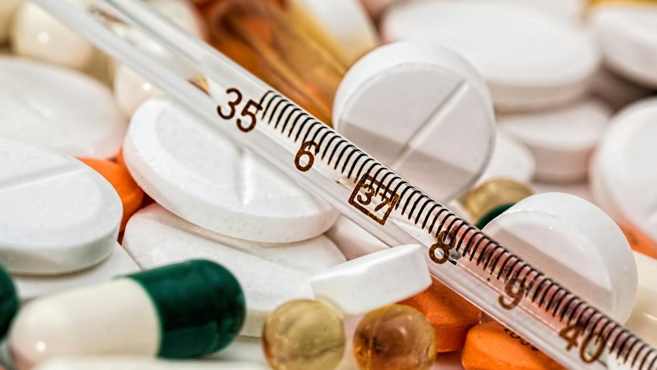 thermometer on medical pills