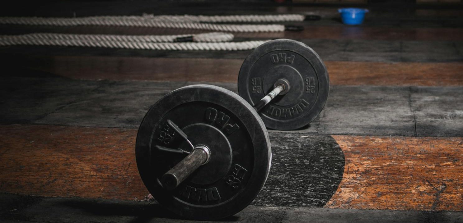barbell on the floor