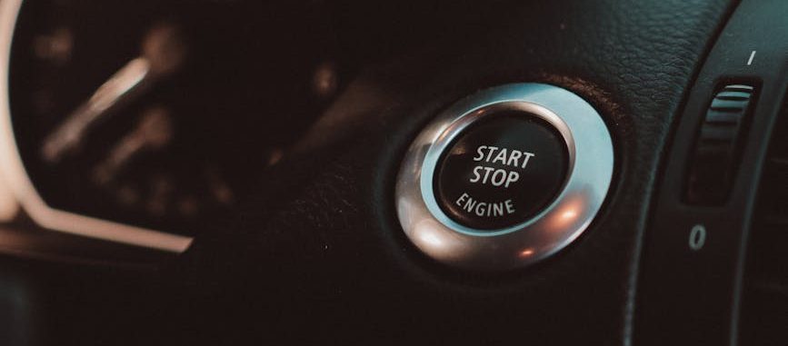 car interior with focus on the ignition