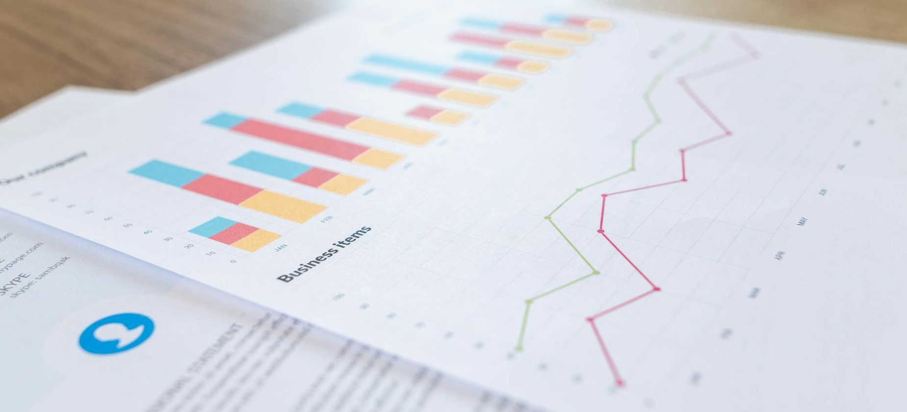 graph and line chart printed paper