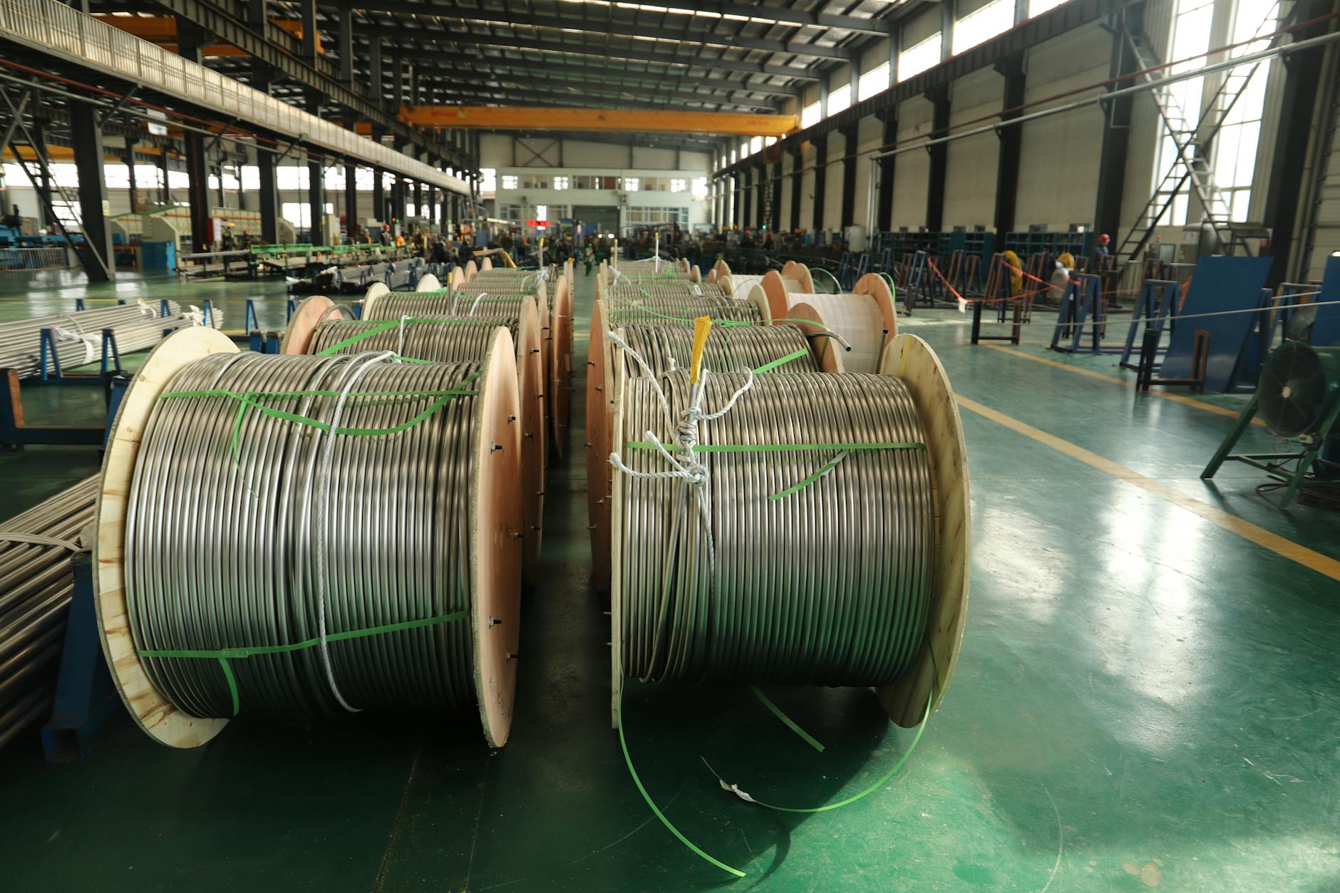 large industrial cables inside manufacturing facility