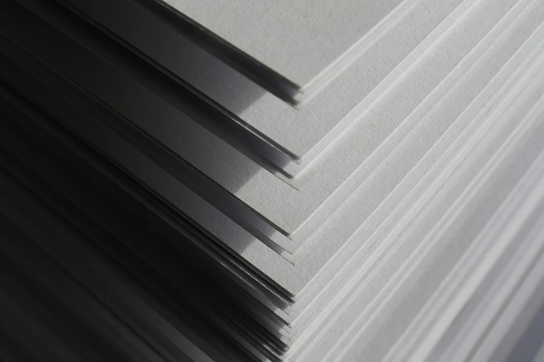 corner of paper stack