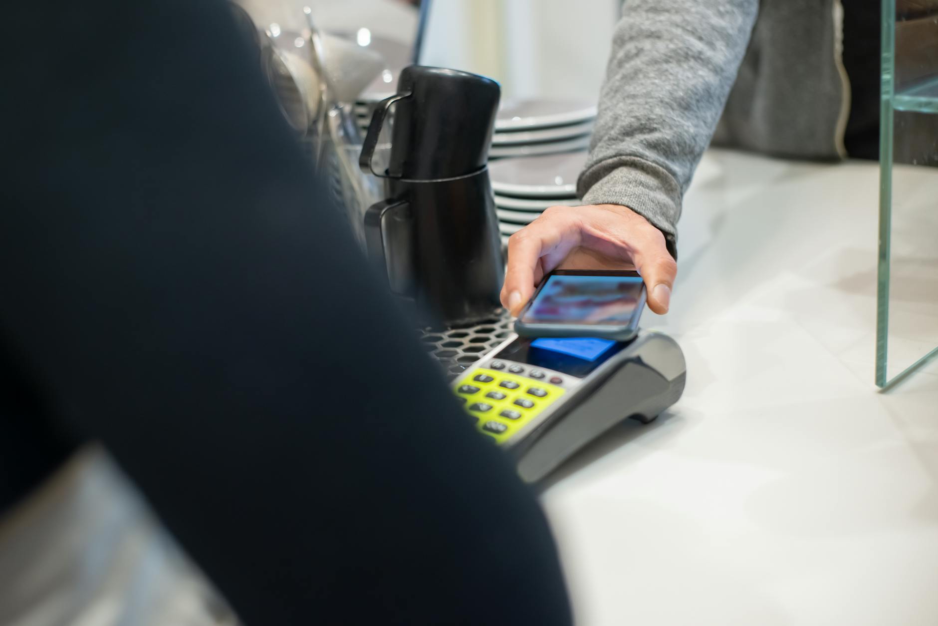 cashless transaction in a coffee shop